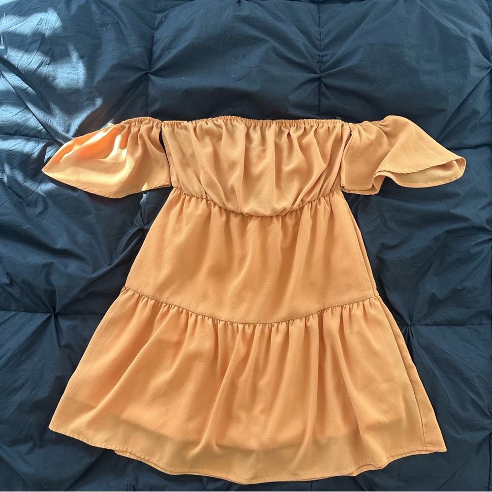 SHEIN Ruffled Edge Yellow Dress